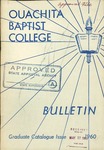 Ouachita Baptist College Graduate Catalog 1960-1961