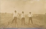 (Three Men on Railroad Tracks)